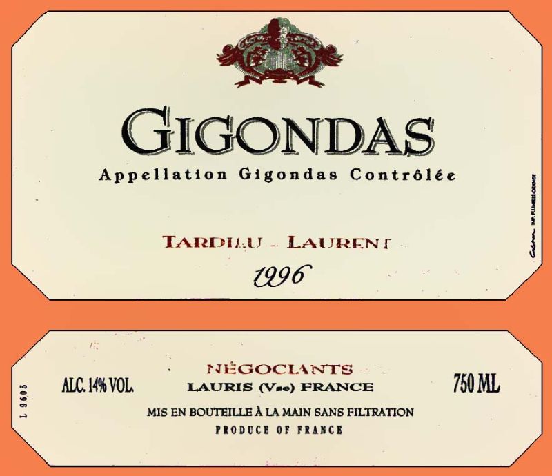 Gigondas-Tardieu Laurent 1996.jpg